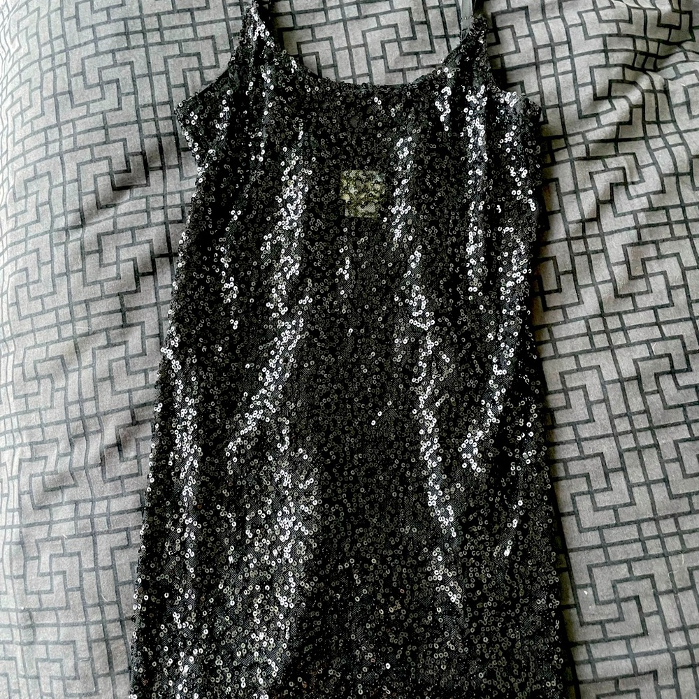 Free people intimates black sequin top XS